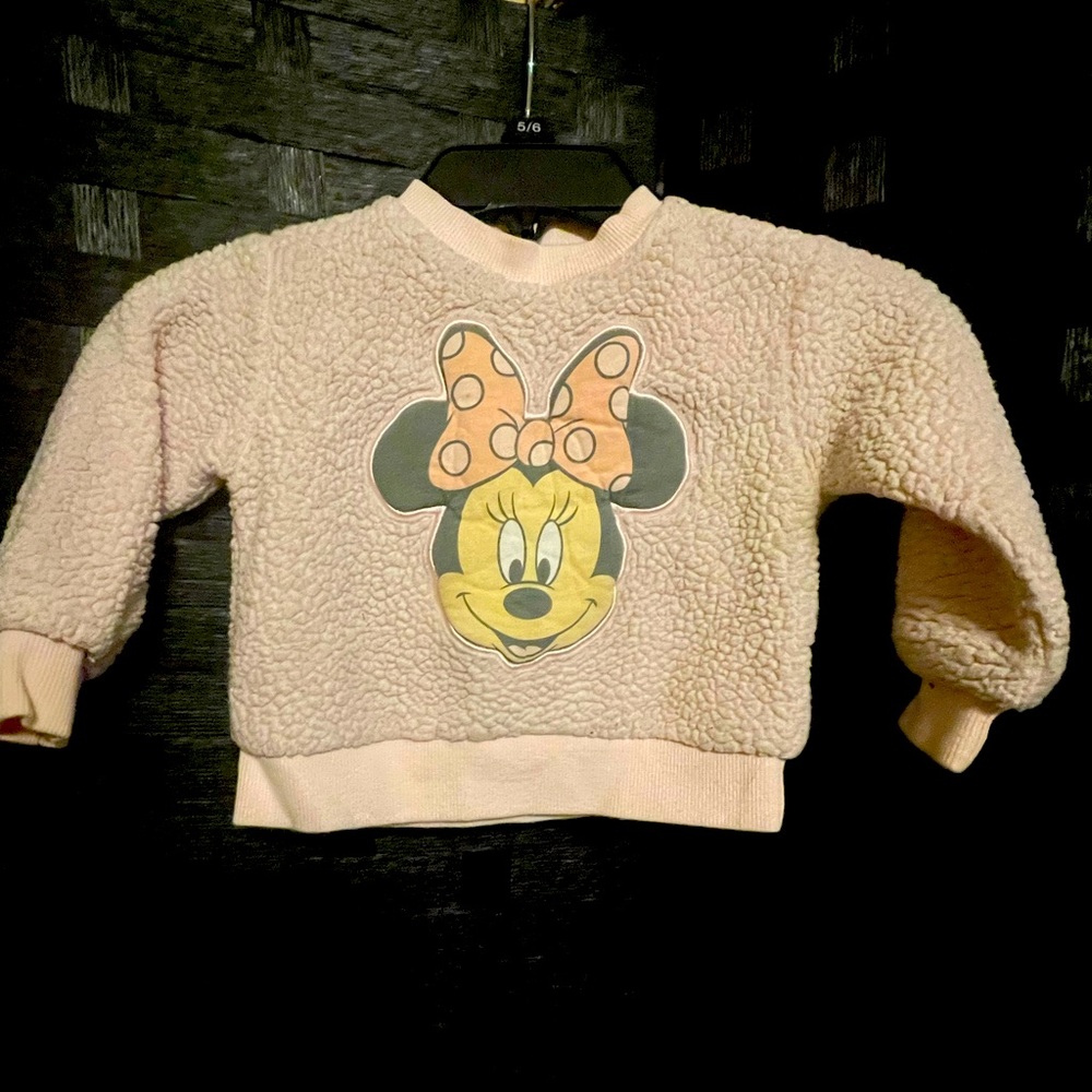 Disney Minnie Mouse Sweatshirt 12 M Pink Plush sherpa